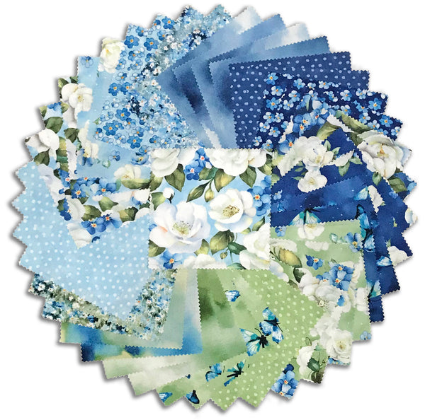 Wilmington Prints Pre-Cut 42 Piece 5 Karat 5" Charms 508 846 508 - Blue Harmony