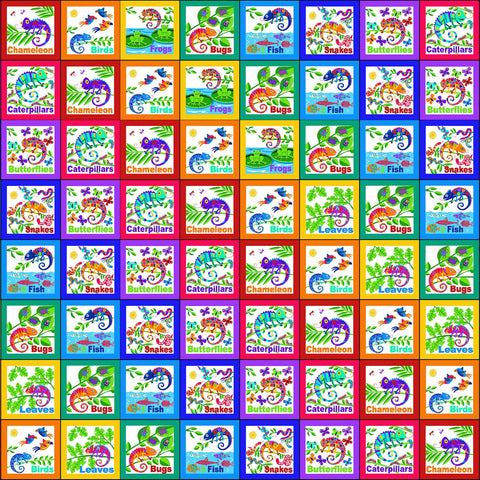 Henry Glass & Co. Cheerful & Colorful 1399 99 Black Continuous Blocks By The Yard