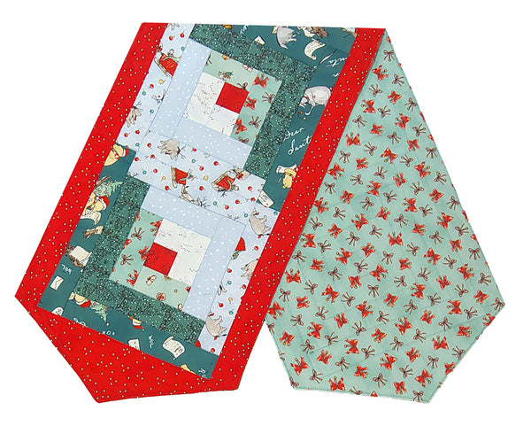 Fully FINISHED Log Cabin Table Runner - Studio E - Christmas At Pooh Corner # 2