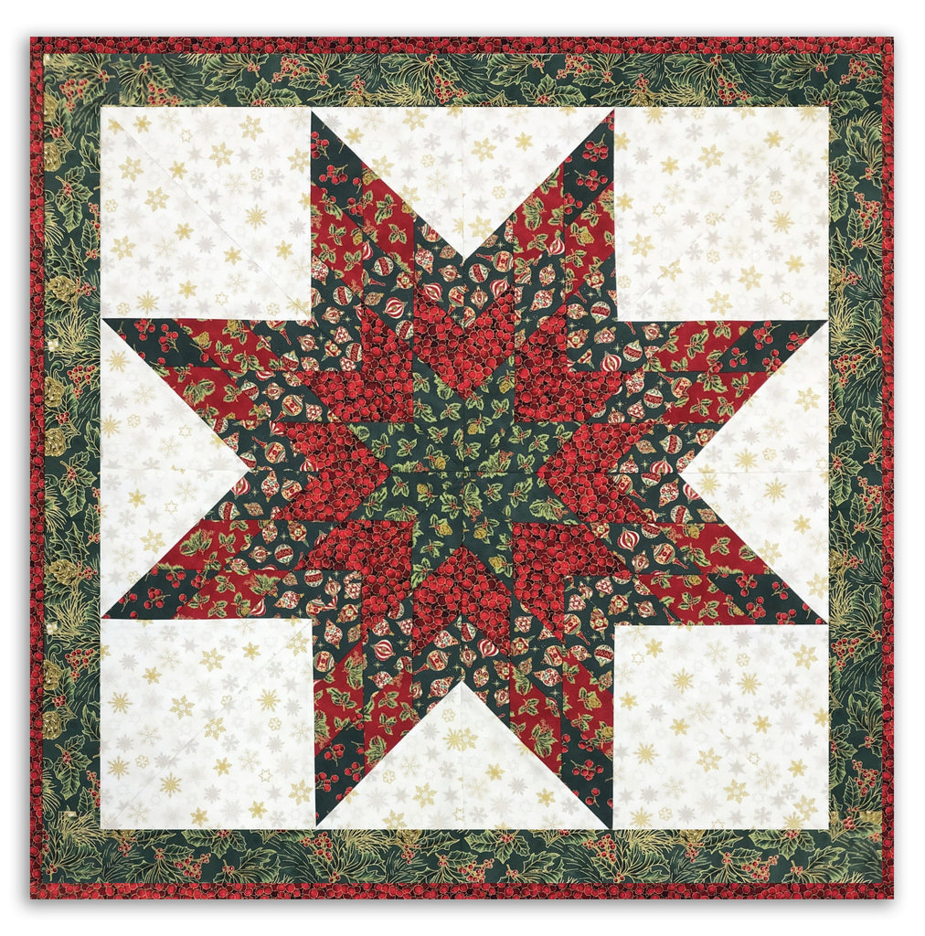 Fully Finished Lone Star Wall Hanging Christmas Blossom Holly