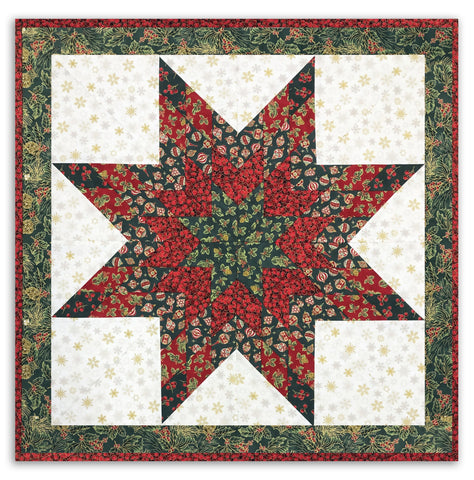 Jordan Fabrics Lone Star Wall Hanging Kit - Includes Pre-Cut Strips - Christmas Blossom Holly