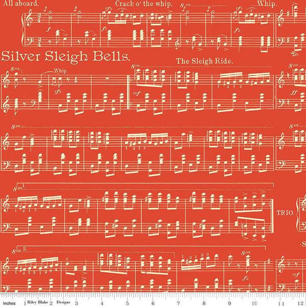 Riley Blake Classic Christmas C16284 Red Sheet Music By The Yard