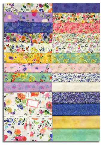 Clothworks Pre-Cut 42 Piece 10" Layer Cake Squares - TSQ0544 - Fleur De Rose