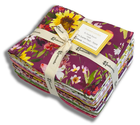 Clothworks Digital Pre-Cut 16 Piece Fat Quarter Bundle - FQ0509 - Summer Garden