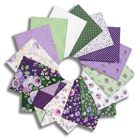 Clothworks Pre-Cut 16 Piece Fat Quarter Bundle - FQ0569 - Chateau En Fleur