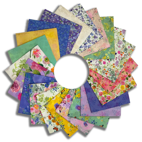 Clothworks Digital Pre-Cut 22 Piece Fat Quarter Bundle - FQ0544 - Fleur De Rose