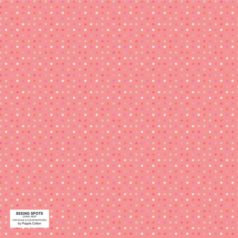 Poppie Cotton Seeing Spots SS24192 Coral Reef Coral By The Yard