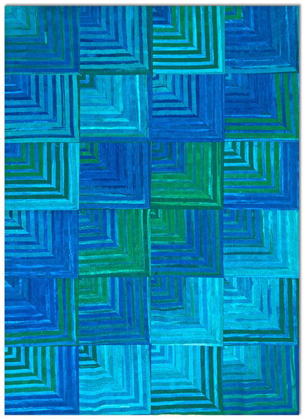 Cutting Corners 35 x 53" Fully Finished Sample Quilt - Ocean