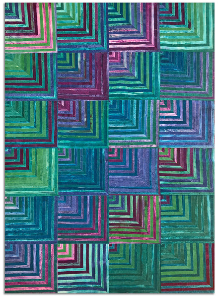 Cutting Corners Pre-Cut Quilt Kit - Kaufman - World of Stripes - Teal