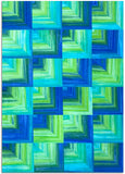 Cutting Corners Pre-Cut Quilt Kit - Benartex - Rainbows Blue/Turquoise/Lime