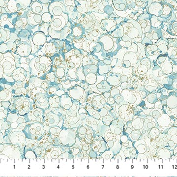 Northcott Midas Touch DM26834 41 Bubble Texture Sage/Blue By The Yard