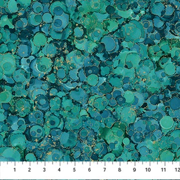 Northcott Midas Touch DM26834 66 Bubble Texture Teal By The Yard