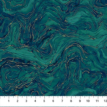 Northcott Midas Touch DM26835 68 Wave Texture Teal By The Yard