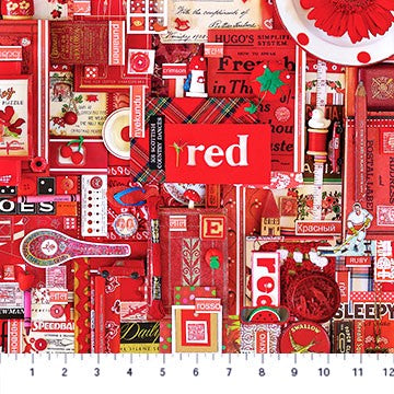 Northcott Color Collage DP22416 - 24 Red 2 YARDS