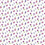 Northcott Deborah's Garden DP25595 10 Small Tossed Floral White By The Yard