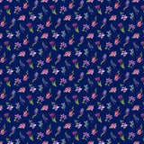 Northcott Deborah's Garden DP25595 49 Small Tossed Floral - Royal By The Yard