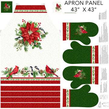 Northcott Yuletide Traditions 26113 10 Apron 43" Digital PANEL By The PANEL (Not Strictly By The Yard)