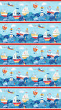 Northcott Out To Sea DP26651 45 Multi Sea Border Stripe By The Yard