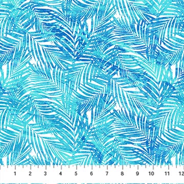 Northcott Palm Beach 26915 64 Palm Leaves Turquoise By The Yard