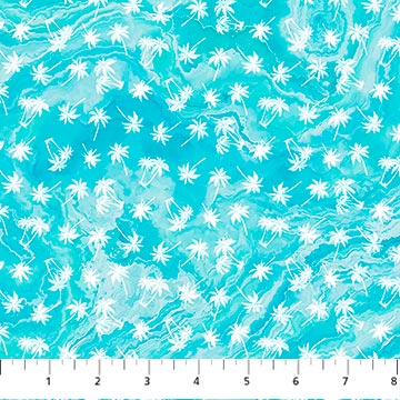 Northcott Palm Beach 26916 64 Mini Palm Trees Turquoise By The Yard