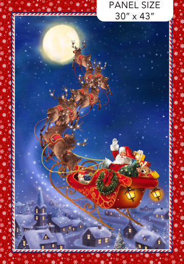 Northcott Digital Print - 'Twas The Night Before Christmas DP27020 48 Indigo 30" PANEL By The PANEL (Not Strictly By The Yard)