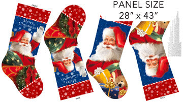 Northcott 'Twas The Night Before Christmas DP27022 48 Stocking Indigo 28" Digital PANEL By The PANEL (Not Strictly By The Yard)