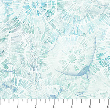 Northcott Digital Print - Sea Breeze 27102 41 Sand Dollars Pale Blue By The Yard