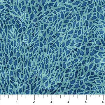 Northcott Digital Print - Sea Breeze 27103 44 Coral Blender Blue By The Yard
