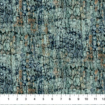 Northcott Digital - Lone Wolf DP27188 44 Blue Bark Texture By The Yard