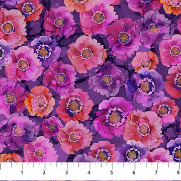 Northcott Digital - Dragonfly Dance DP27503 85 Purple Pink Small Floral By The Yard