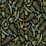 Northcott Digital - Wild Harvest DP27511 99 Black Large Ferns By The Yard