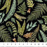 Northcott Digital - Wild Harvest DP27511 99 Black Large Ferns By The Yard