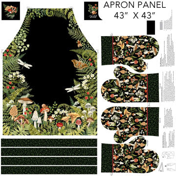 Northcott Digital - Wild Harvest DP27518 99 Black Apron 43" PANEL By The PANEL (Not Strictly By The Yard)