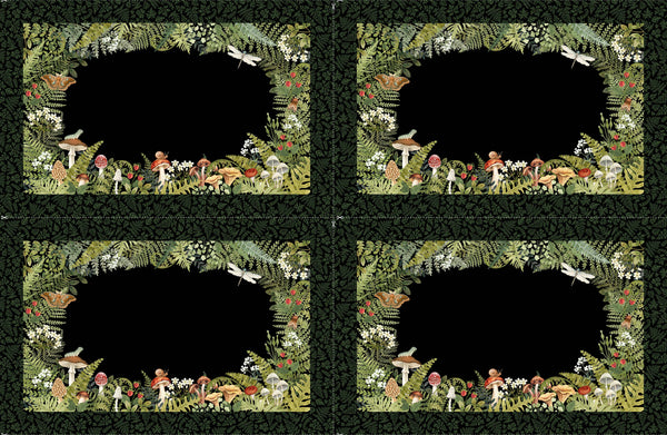 Northcott Digital - Wild Harvest DP27519 99 Black Placemats 24" PANEL By The PANEL (Not Strictly By The Yard)