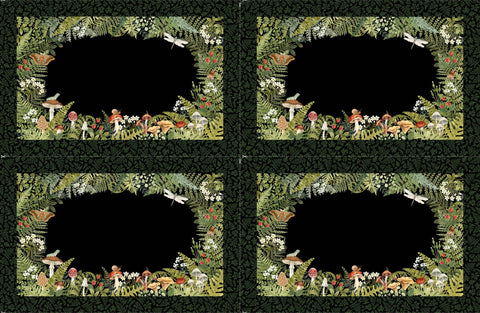 Northcott Digital - Wild Harvest DP27519 99 Black Placemats 24" PANEL By The PANEL (Not Strictly By The Yard)