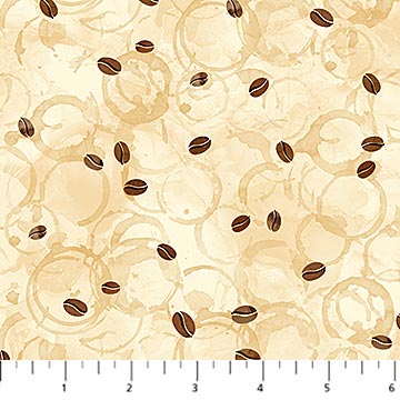 Northcott Digital - Barista DP27702 14 Ochre Beans By The Yard