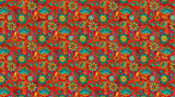 Northcott Digital - Boho Blooms DP27778 24 Red Multi Small Trail By The Yard