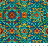 Northcott Digital - Boho Blooms DP27779 48 Navy Multi Medallions By The Yard FUTURE SHIP DATE JAN. 8, 2025