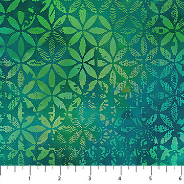 Northcott Digital - Boho Blooms DP27784 76 Green Petal Grid By The Yard