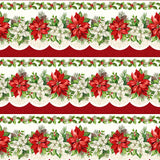 Northcott Digital - Holiday Joy DP28068 11 Cream Multi Border Stripe By The Yard