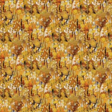 Northcott Digital - First Snow DP28093 53 Ochre Multi Ochre Trees By The Yard