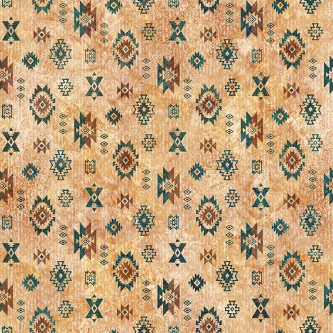 Northcott Digital - Sedona Spirit DP28242 34 Light Rust Multi Navaho Motif By The Yard
