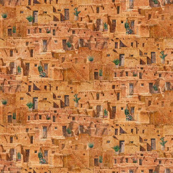 Northcott Digital - Sedona Spirit DP28245 37 Rust Adobe Houses By The Yard