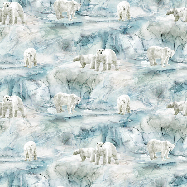 Northcott Digital - Tundra Crossing DP28292 42 Light Blue Multi Tundra Scenic By The Yard