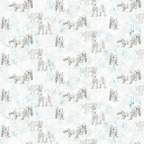 Northcott Digital - Tundra Crossing DP28293 10 White Polar Bears By The Yard
