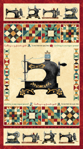 Northcott Digital Stonehenge Stitchin' DP28340 12 Beige Multi 24" Block PANEL By The PANEL (Not Strictly By The Yard)