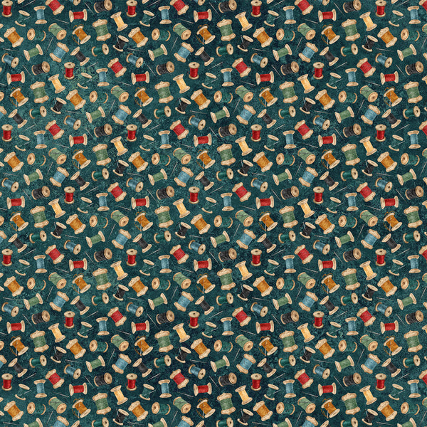 Northcott Digital Stonehenge Stitchin' DP28345 68 Teal Multi Threads By The Yard