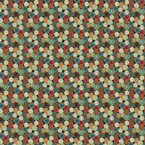 Northcott Digital Stonehenge Stitchin' DP28346 99 Black Multi Labels By The Yard