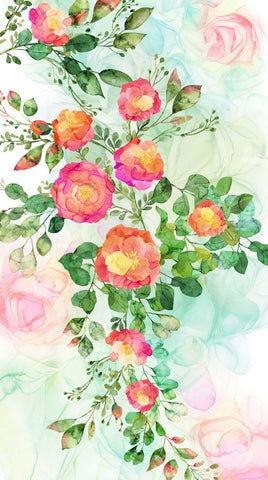 Northcott Digital Veranda DP28395 10 White Multi 24" PANEL By The PANEL (Not Strictly By The Yard)