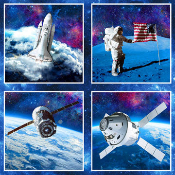 Northcott Digital Space Odyssey DP28432 48 Dark Blue 24" Block PANEL By The PANEL (Not Strictly By The Yard)